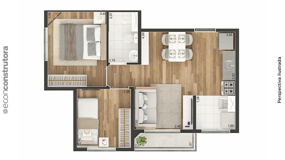 Apartamento, 2 quartos, 44 m² - Foto 4
