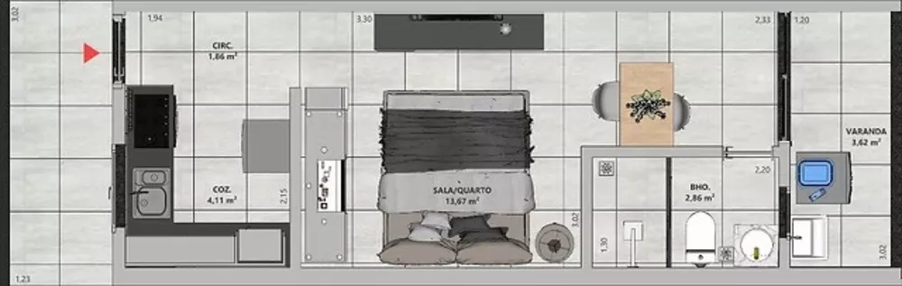 Apartamento, 1 quarto, 26 m² - Foto 9