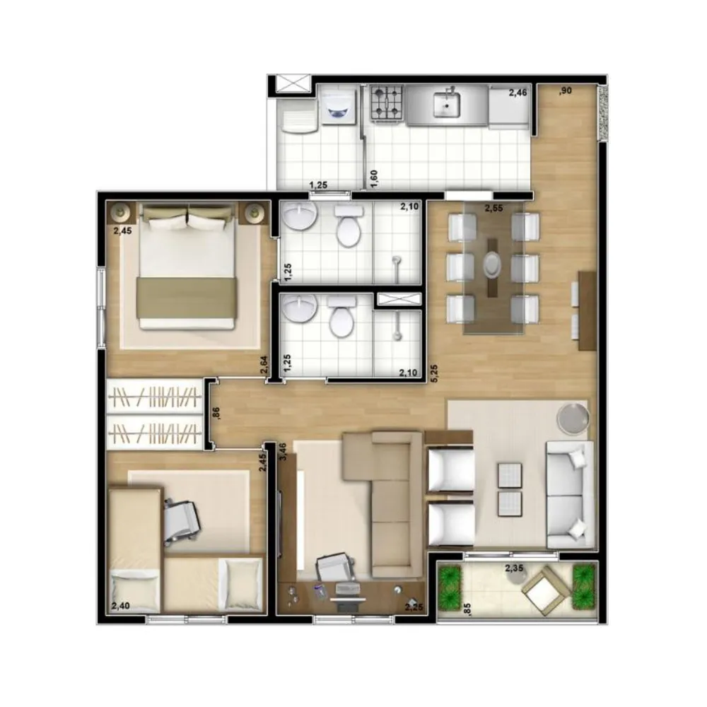 Apartamento, 2 quartos, 46 m² - Foto 12