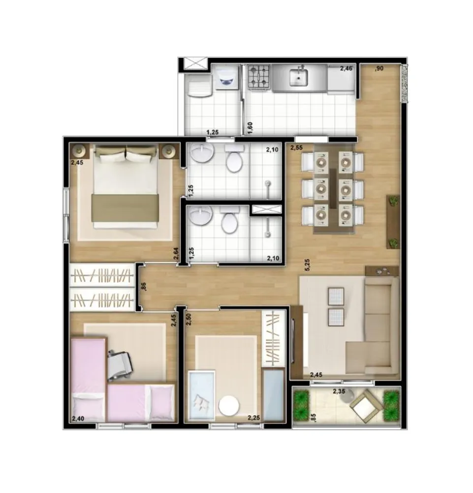 Apartamento, 2 quartos, 45 m² - Foto 16