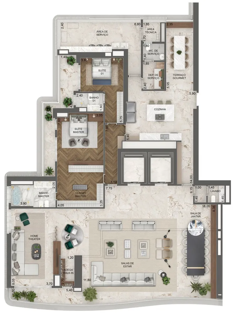 Apartamento, 4 quartos, 348 m² - Foto 7