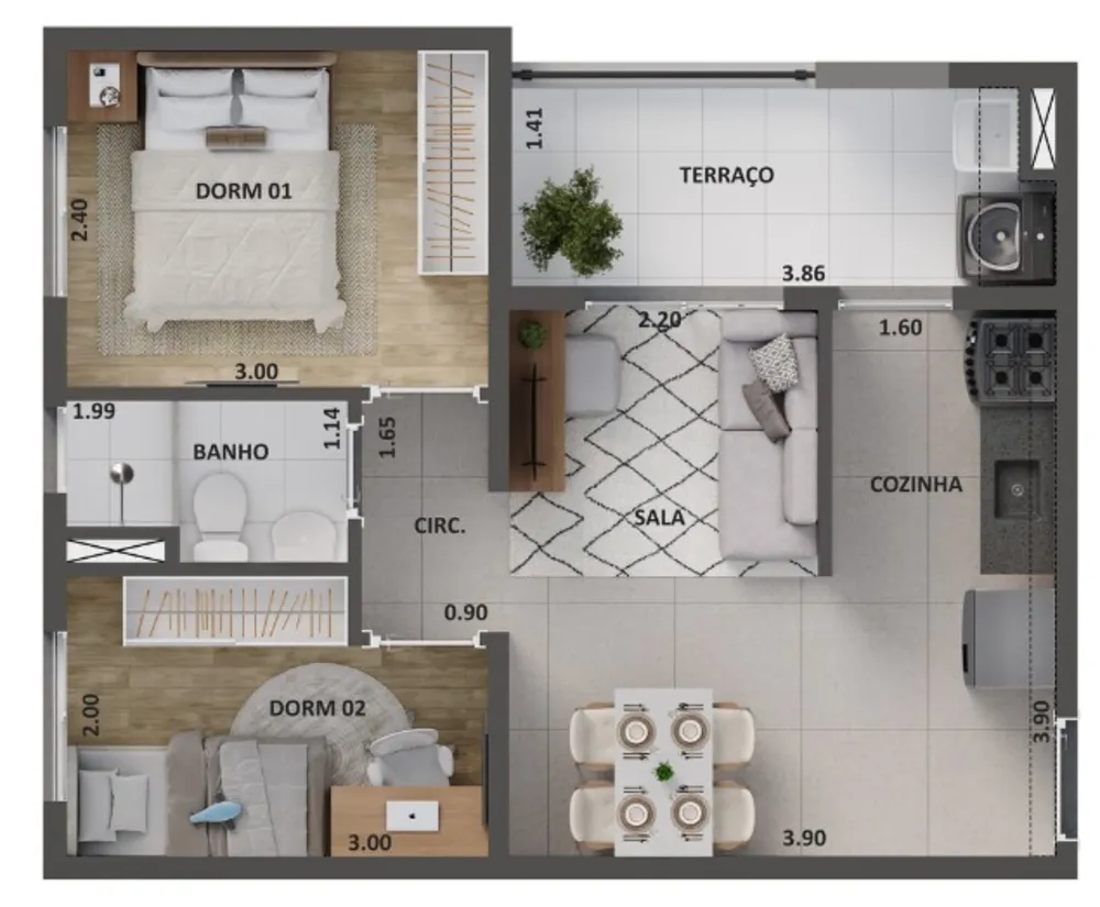 Apartamento, 2 quartos, 37 m² - Foto 15
