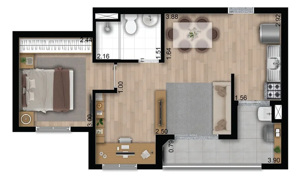 Apartamento, 2 quartos, 56 m² - Foto 7