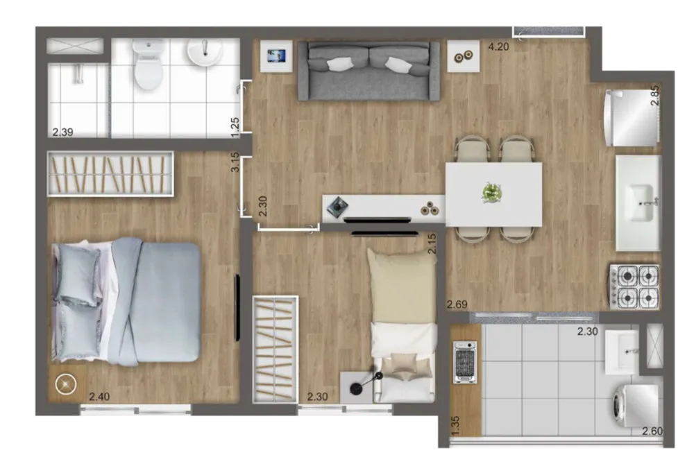 Apartamento, 2 quartos, 37 m² - Foto 15