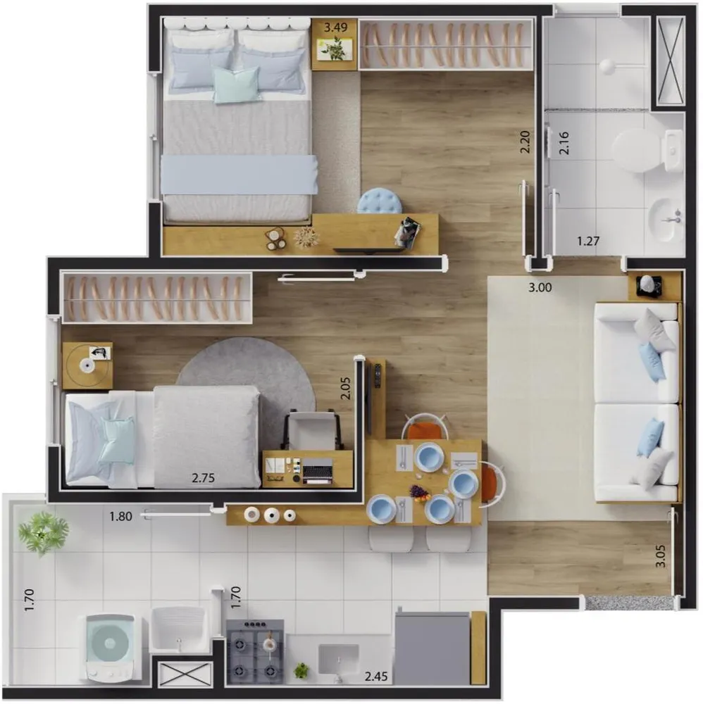 Apartamento, 2 quartos, 33 m² - Foto 19