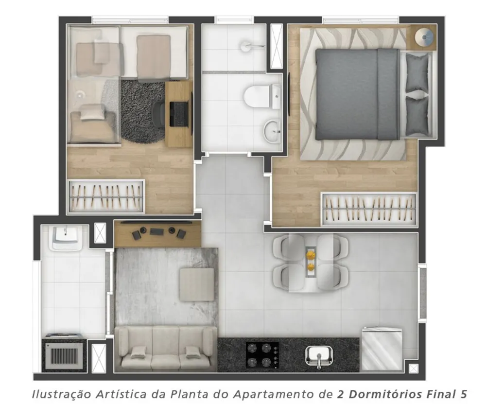 Apartamento, 2 quartos, 59 m² - Foto 2