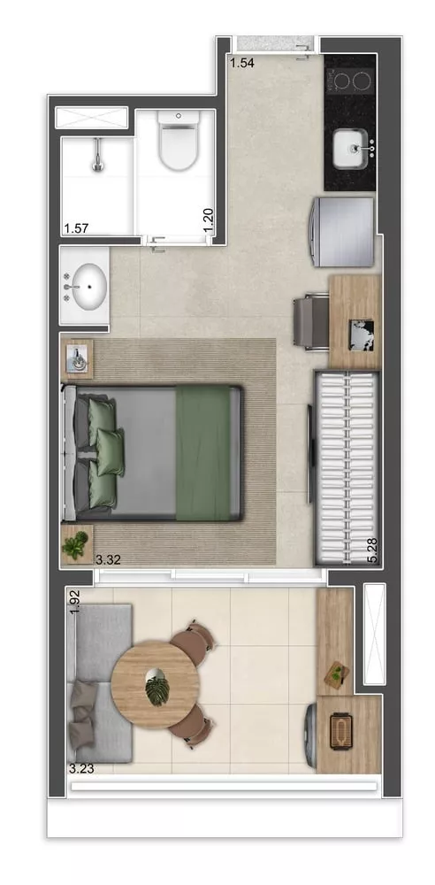 Apartamento à venda com 1 quarto, 32m² - Foto 4