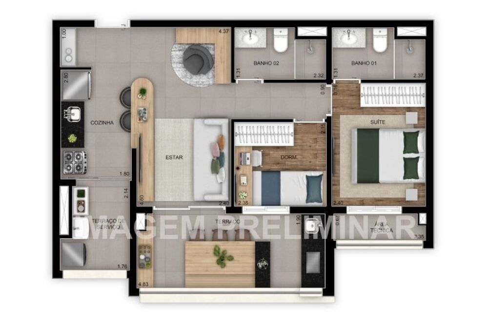 Apartamento, 2 quartos, 64 m² - Foto 4