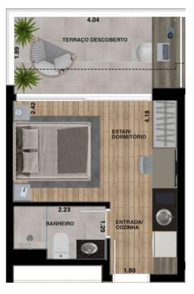 Apartamento, 1 quarto, 25 m² - Foto 4