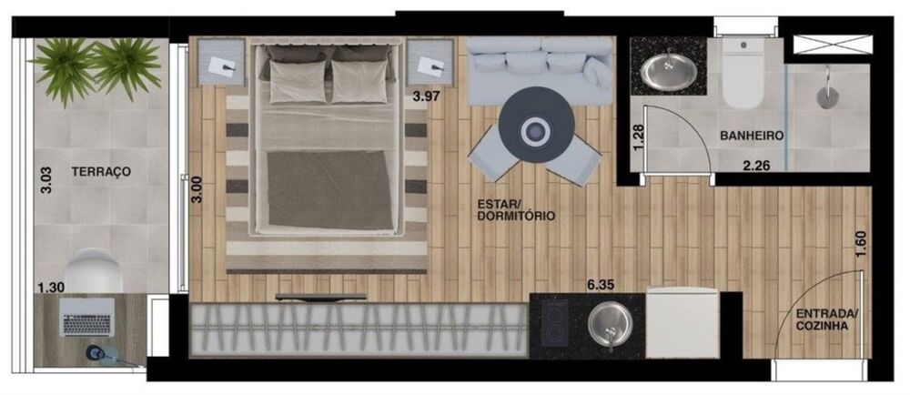 Apartamento, 1 quarto, 25 m² - Foto 2