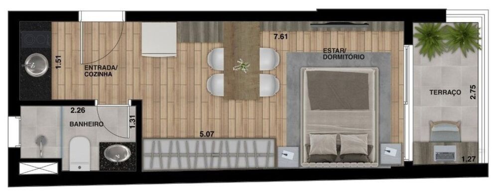 Apartamento, 1 quarto, 25 m² - Foto 3