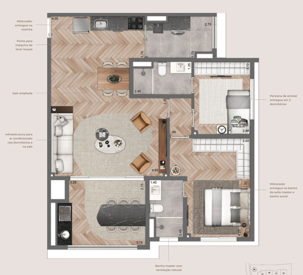 Apartamento, 2 quartos, 80 m² - Foto 7