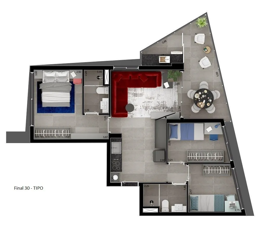 Apartamento, 1 quarto, 61 m² - Foto 7