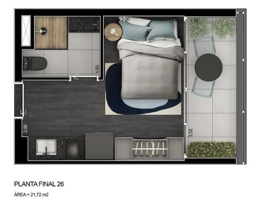 Apartamento, 1 quarto, 61 m² - Foto 3