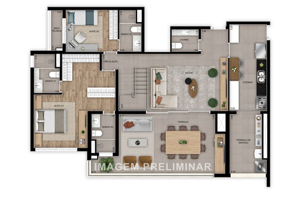 Apartamento, 2 quartos, 67 m² - Foto 3