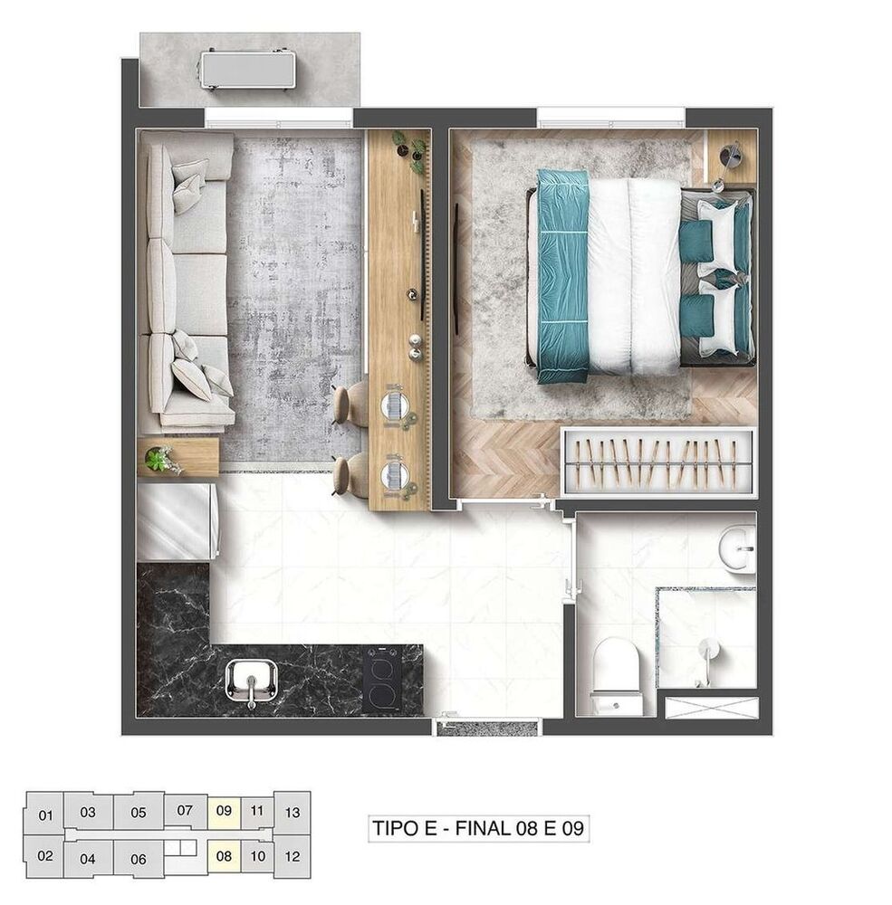 Apartamento à venda com 1 quarto, 24m² - Foto 16