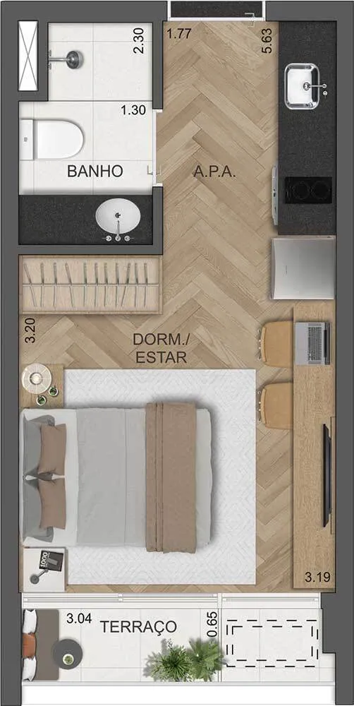 Apartamento, 1 quarto, 23 m² - Foto 13