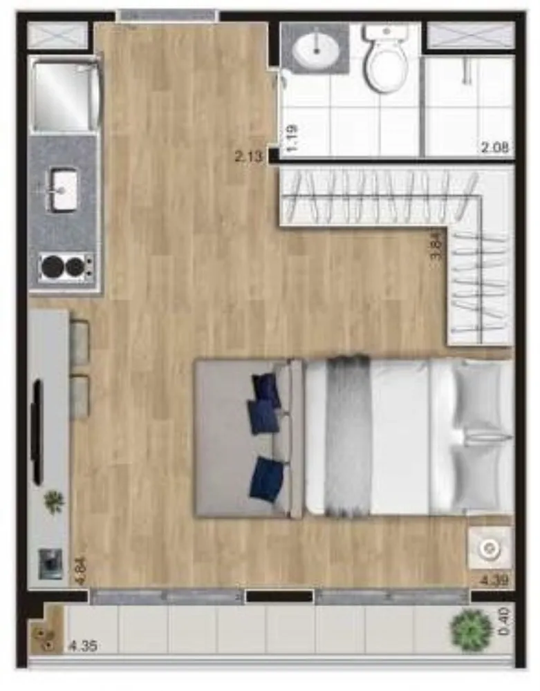 Apartamento, 1 quarto, 27 m² - Foto 8