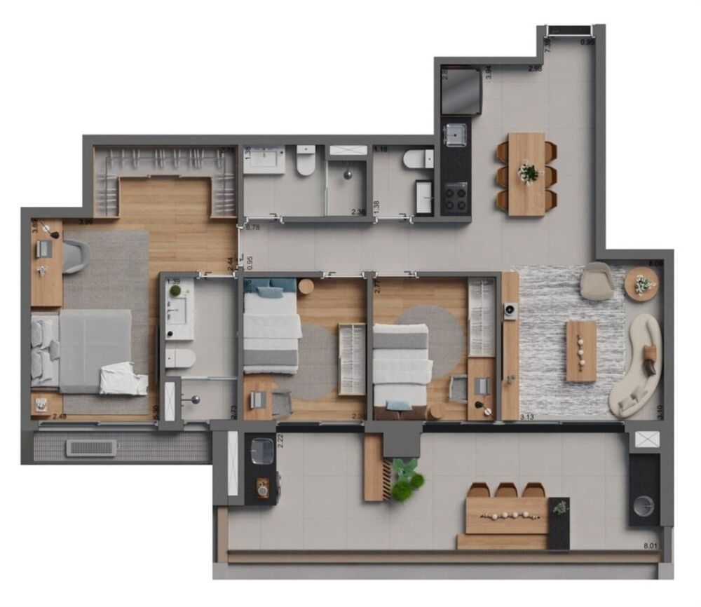 Apartamento, 3 quartos, 98 m² - Foto 7