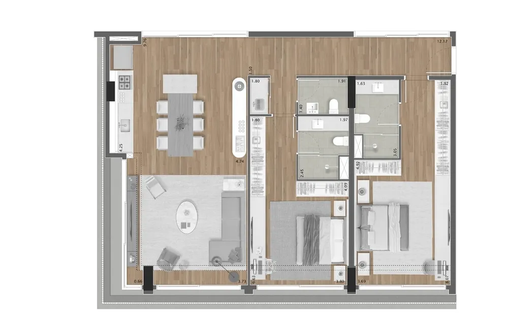 Apartamento, 1 quarto, 59 m² - Foto 15