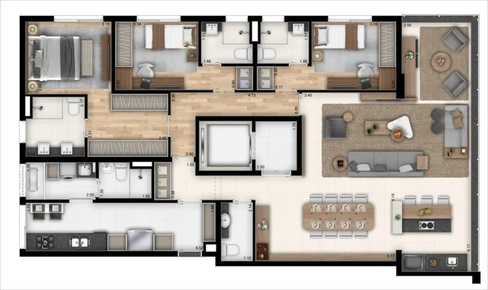 Apartamento, 3 quartos, 251 m² - Foto 15