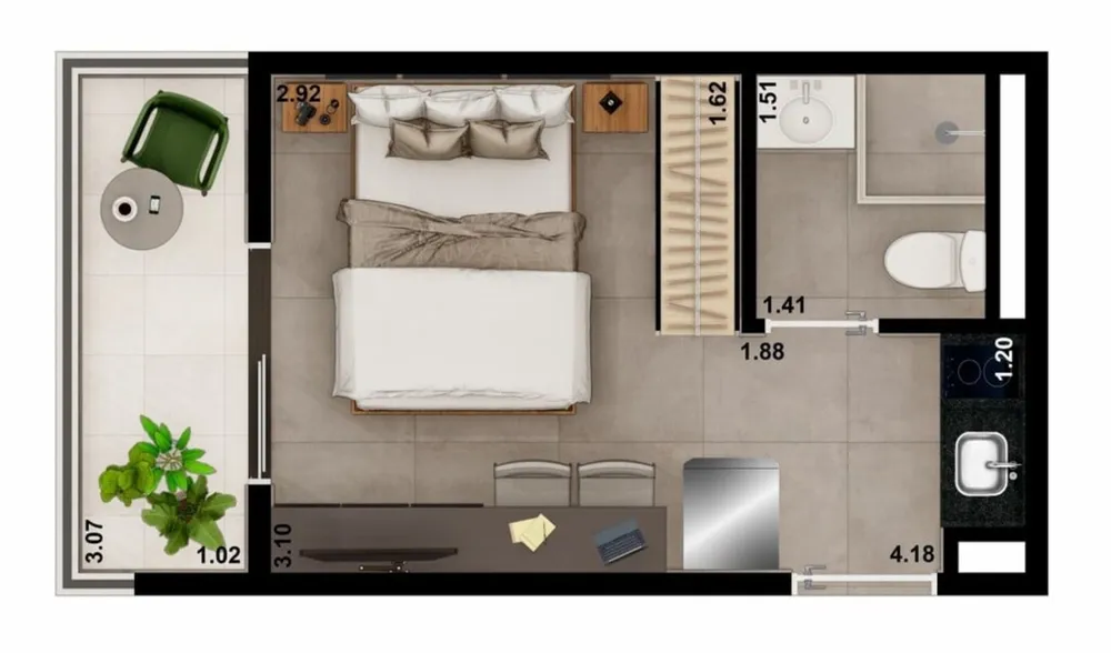 Apartamento, 1 quarto, 50 m² - Foto 16