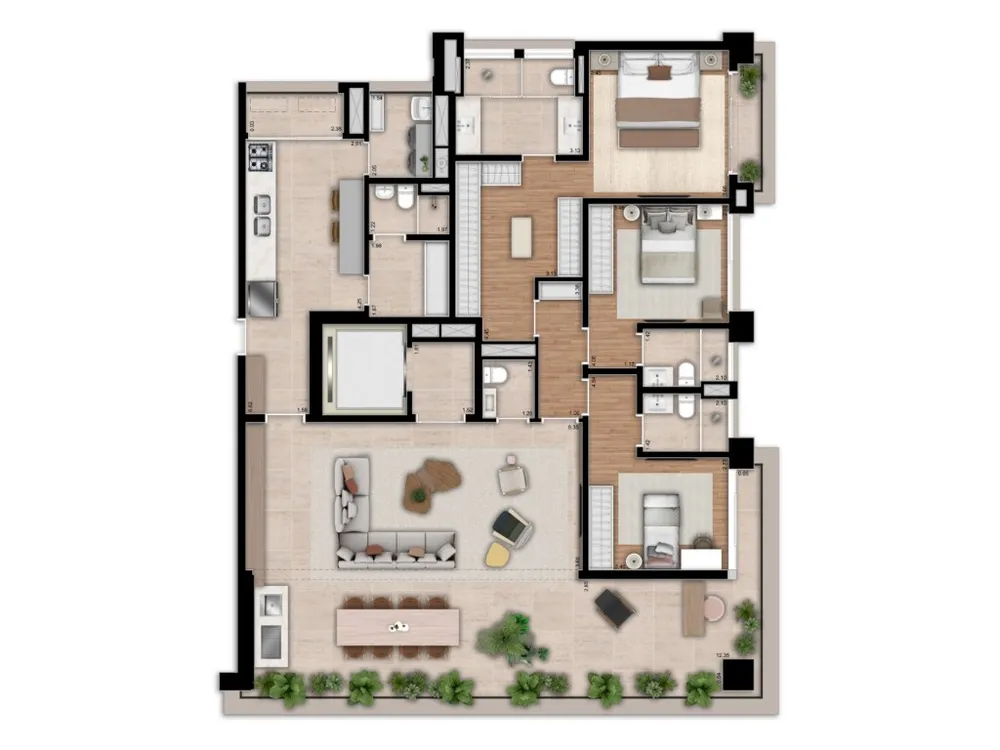Apartamento, 3 quartos, 195 m² - Foto 1