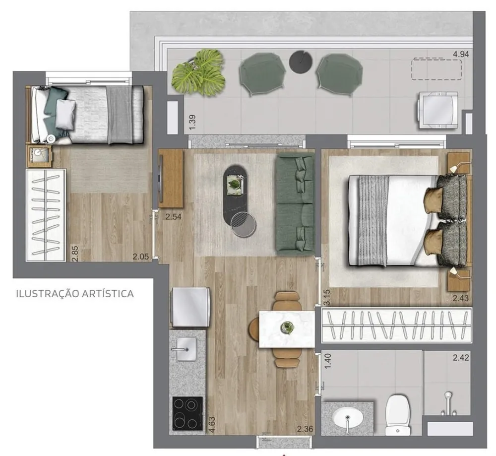 Apartamento, 2 quartos, 40 m² - Foto 8