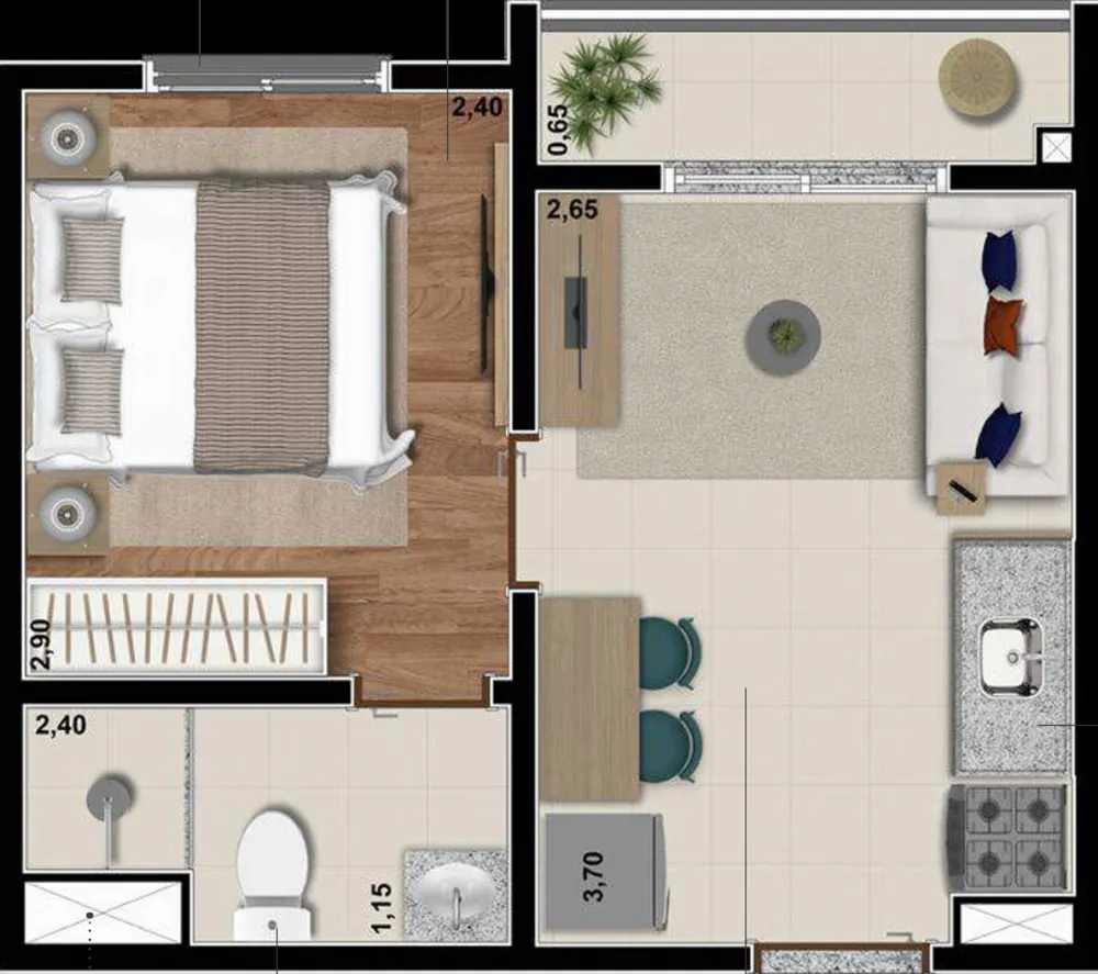 Apartamento, 1 quarto, 25 m² - Foto 7
