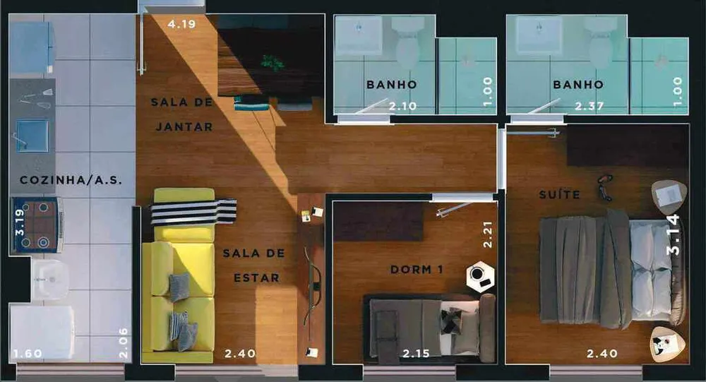 Apartamento, 2 quartos, 35 m² - Foto 21