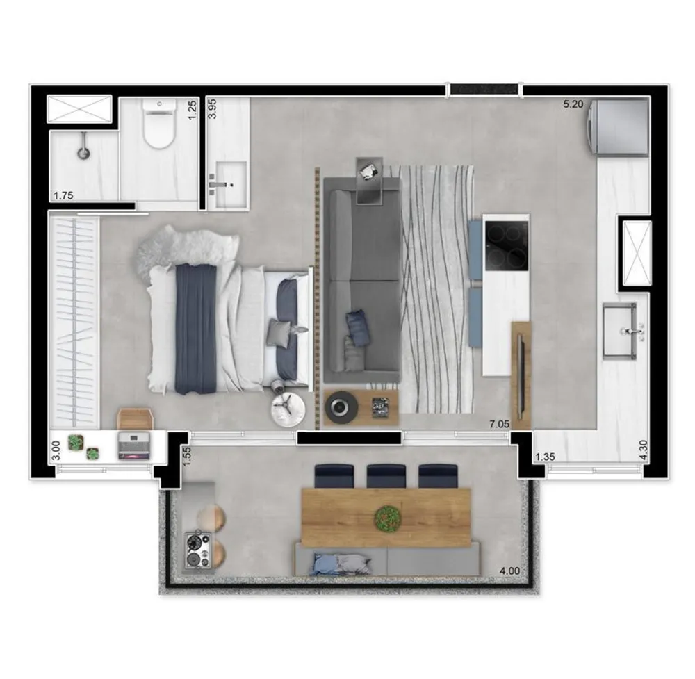 Apartamento, 1 quarto, 52 m² - Foto 8