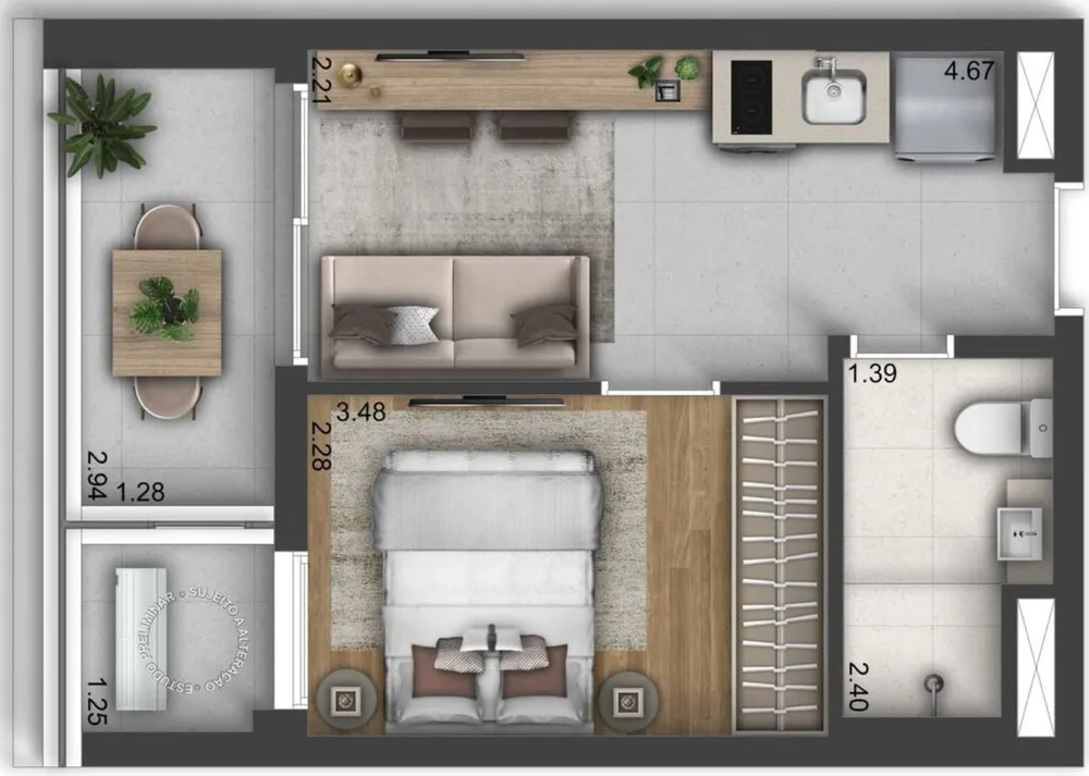 Apartamento, 1 quarto, 33 m² - Foto 11