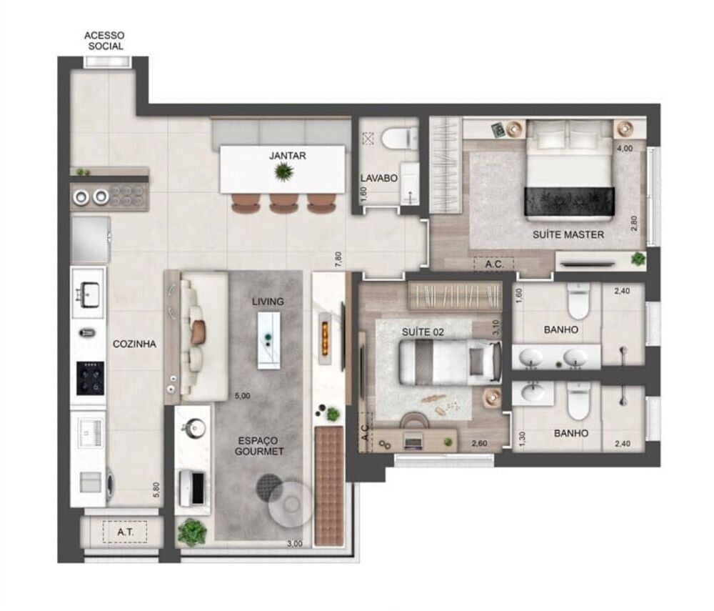 Apartamento, 2 quartos, 70 m² - Foto 10