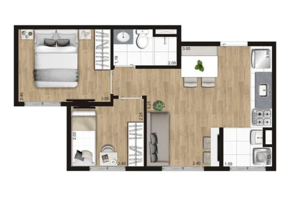 Apartamento, 2 quartos, 41 m² - Foto 7