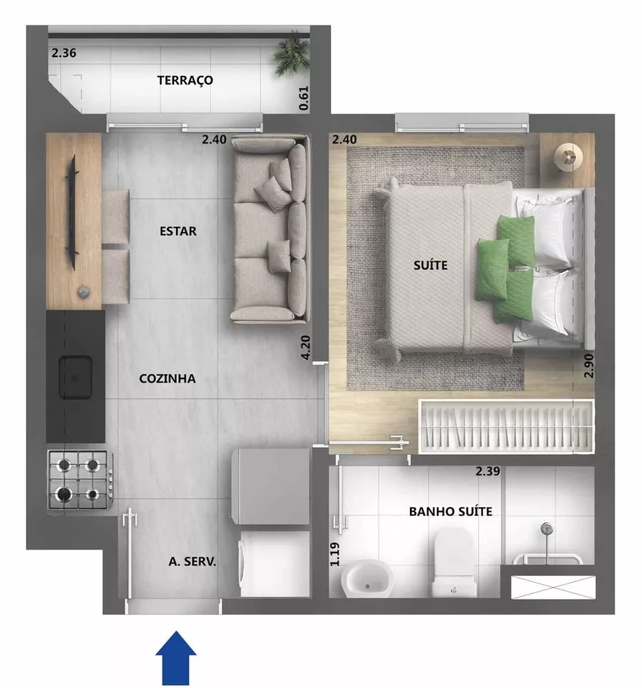 Apartamento à venda com 1 quarto, 25m² - Foto 4