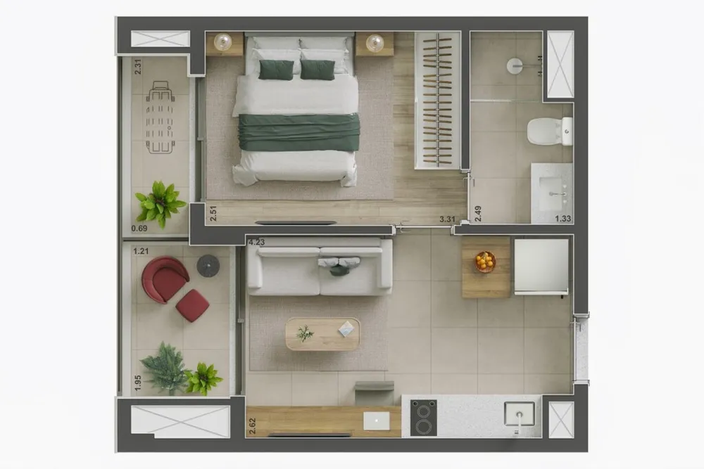 Apartamento, 1 quarto, 32 m² - Foto 8