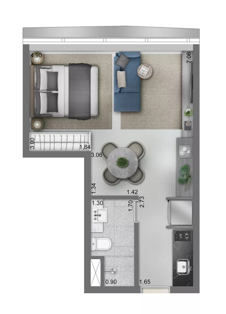 Apartamento à venda com 1 quarto, 46m² - Foto 22