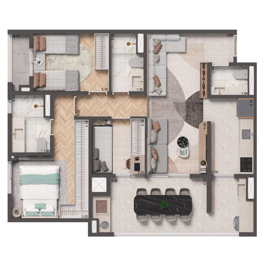 Apartamento, 2 quartos, 60 m² - Foto 4