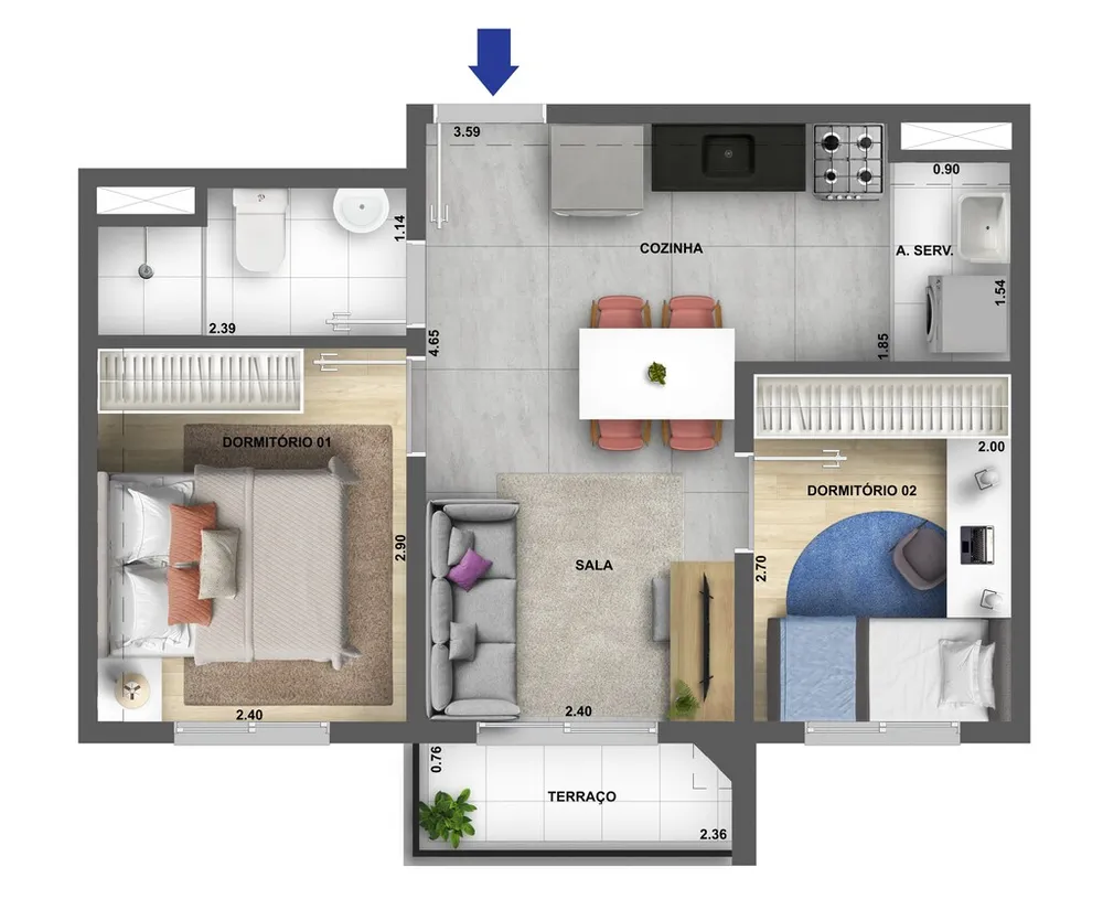 Apartamento, 1 quarto, 34 m² - Foto 27