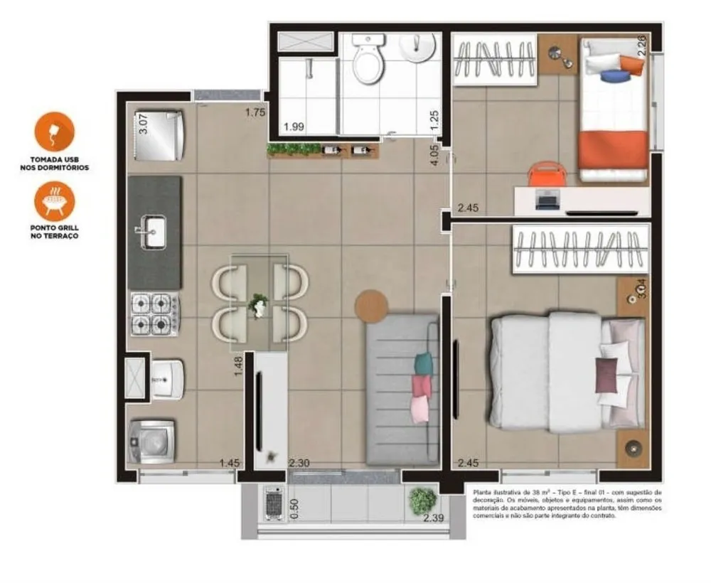 Apartamento, 1 quarto, 27 m² - Foto 3