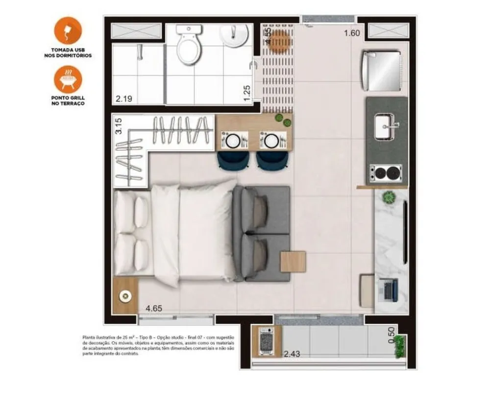 Apartamento, 1 quarto, 27 m² - Foto 5
