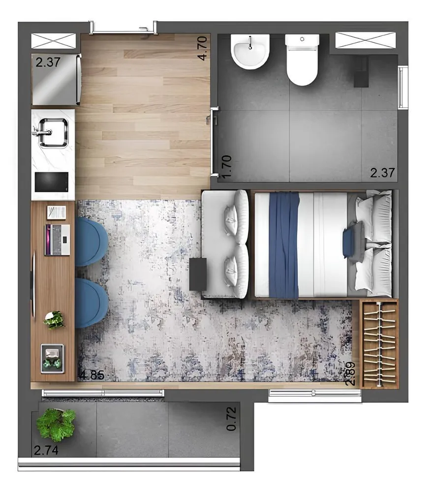 Apartamento, 1 quarto, 44 m² - Foto 8