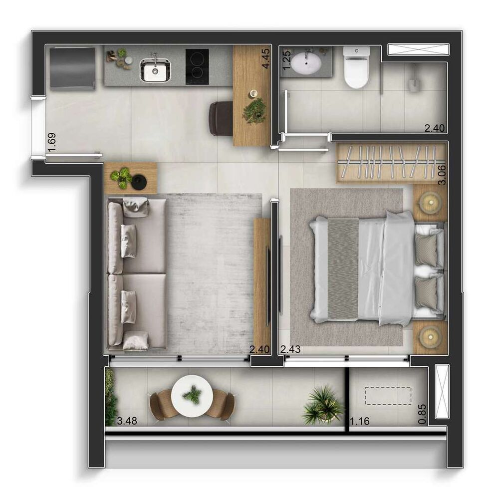 Apartamento, 1 quarto, 24 m² - Foto 4