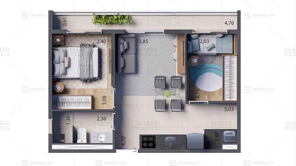 Apartamento, 1 quarto, 29 m² - Foto 8