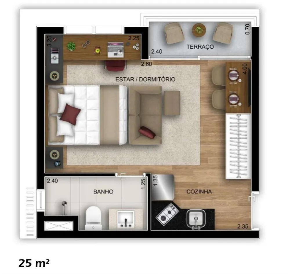 Apartamento, 1 quarto, 24 m² - Foto 4