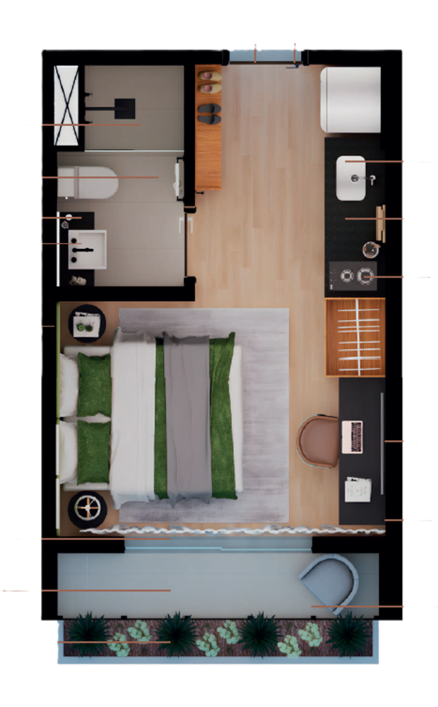 Apartamento, 1 quarto, 22 m² - Foto 3