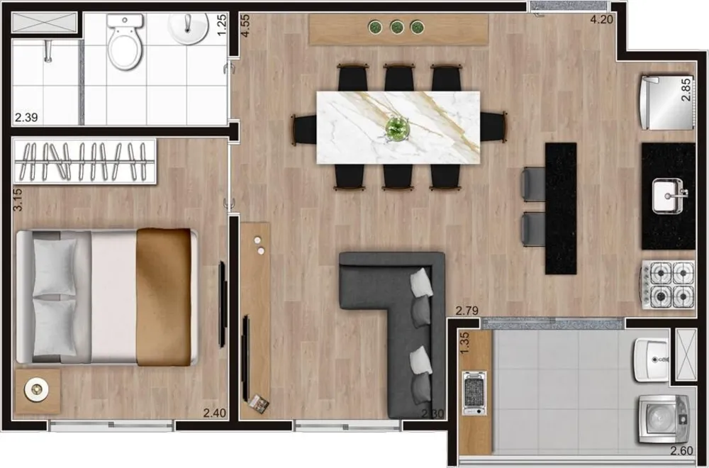 Apartamento, 2 quartos, 37 m² - Foto 6