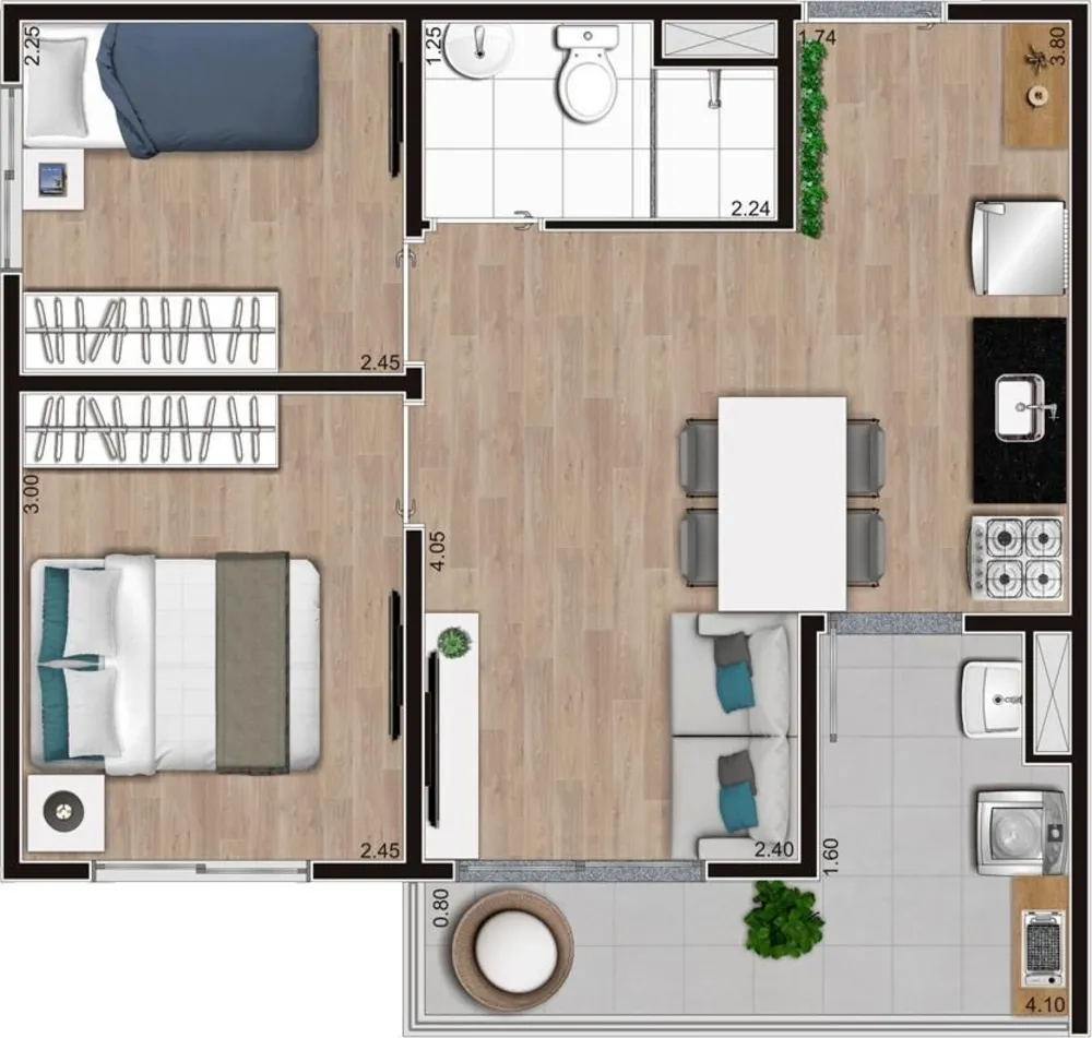 Apartamento, 2 quartos, 37 m² - Foto 12