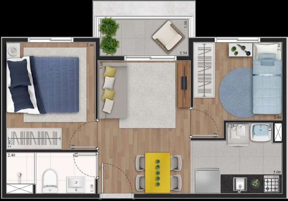 Apartamento, 2 quartos, 36 m² - Foto 3