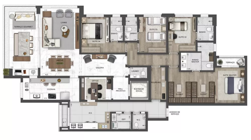 Apartamento à venda com 4 quartos, 220m² - Foto 16